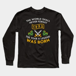 1952 The Year A Legend Was Born Dragons and Swords Design (Light) Long Sleeve T-Shirt